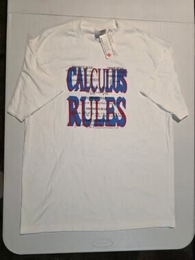 Vintage Calculus Rules Mathematics Teacher STEM Murina Made USA XL T-Shirt